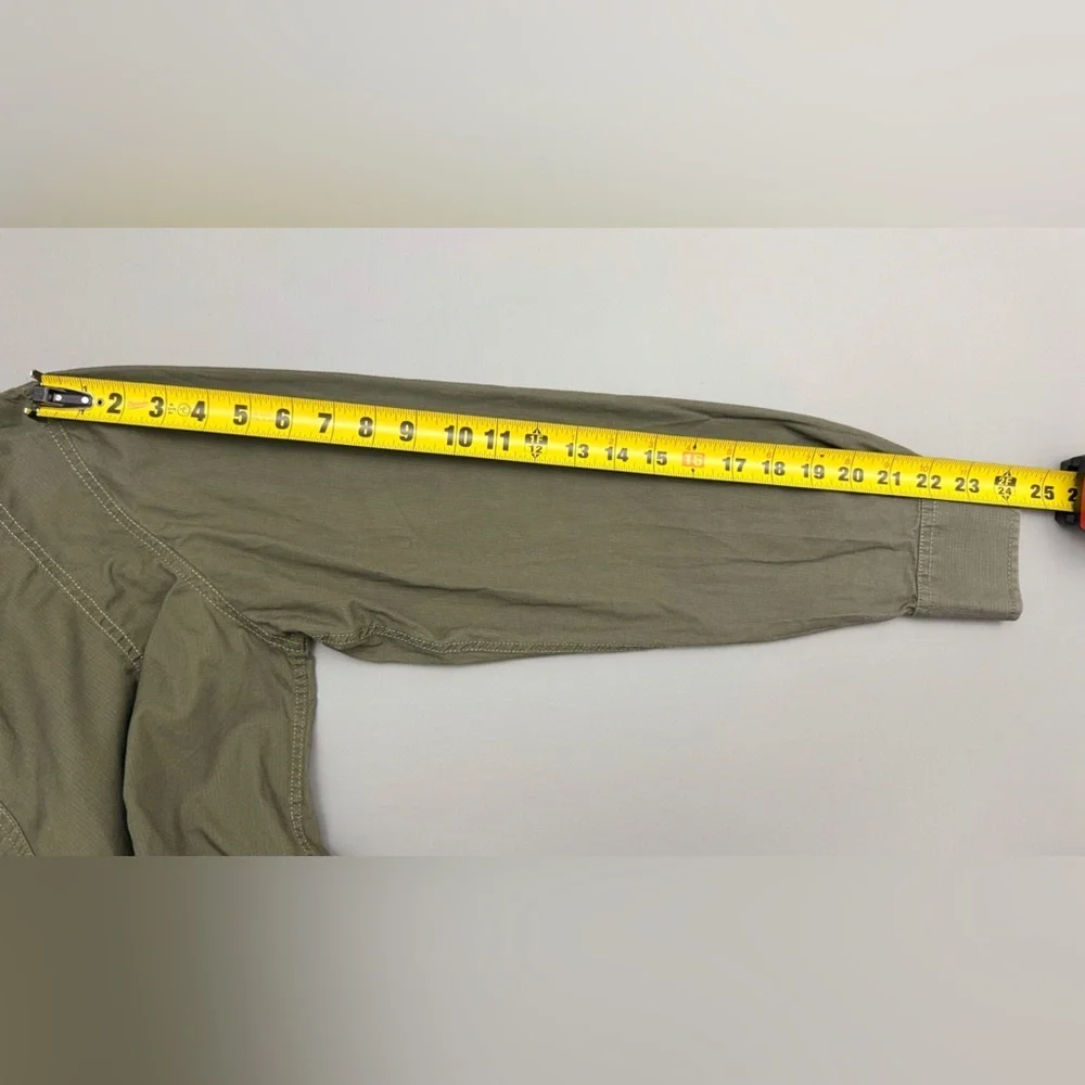 American Rag Olive Green Hooded Button Up Shirt Jacket Size M Cotton